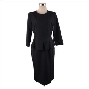 Zara Black Peplum Dress. Size M. New with Tags
